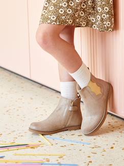 Calçado-Calçado menina (23-38)-Botas em pele, com fecho e elástico, para menina