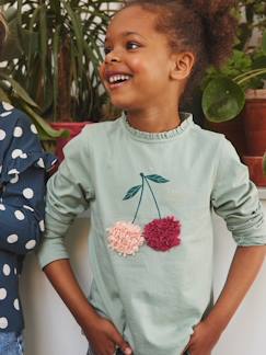 Menina 2-14 anos-T-shirts-T-shirts-Camisola com motivo fantasia e folhos, para menina