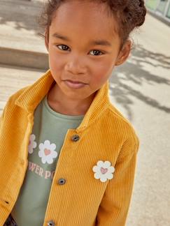 Menina 2-14 anos-Camisola às flores, detalhes em relevo aveludado, para menina