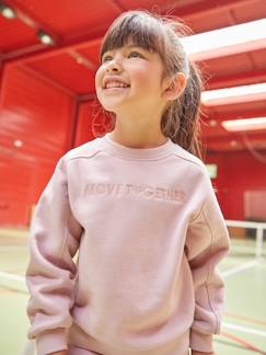 Menina 2-14 anos-T-shirts-Conjunto sweat e calças "Move together", em moletão, para menina