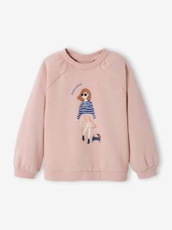 Menina 2-14 anos-Camisolas, casacos de malha, sweats-Sweatshirts -Sweat girly com detalhes fantasia, mangas franzidas, para menina