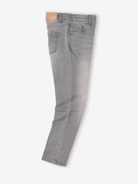 Jeans slim morfológicos 'waterless', medida das ancas LARGA, para menina AZUL ESCURO DESBOTADO+AZUL ESCURO LISO+CINZENTO ESCURO LISO+PRETO ESCURO LISO 