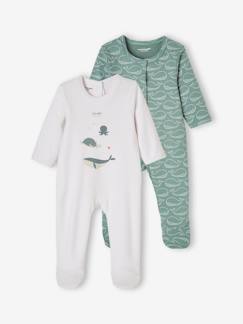-Lote de 2 pijamas em algodão, para bebé menino