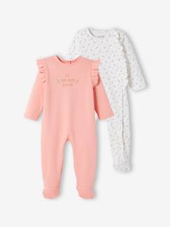 Bebé 0-36 meses-Lote de 2 pijamas em veludo, para bebé menina