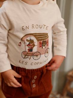 Bebé 0-36 meses-T-shirts-Camisola "caravana" em algodão efeito mesclado, mangas compridas, para bebé