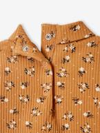Camisola em canelado, gola alta, para bebé canela+cru 