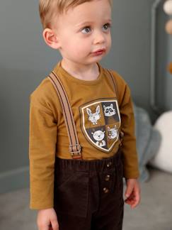 Bebé 0-36 meses-T-shirts-T-shirts-Camisola com brasão, mangas compridas, para bebé