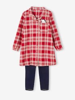 Menina 2-14 anos-Pijamas-Camisa de dormir em flanela + leggings de Natal, para menina