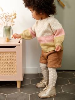 Bebé 0-36 meses-Camisolas, casacos de malha, sweats-Camisola em tricot, riscas largas, para bebé