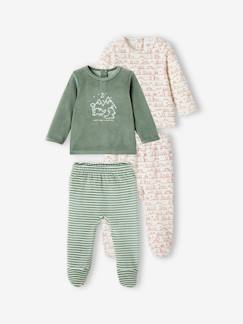 Bebé 0-36 meses-Lote de 2 pijamas dinossauros, em veludo, para bebé menino