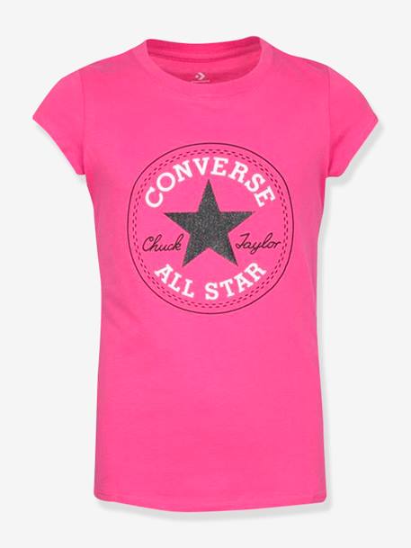 T-shirt para criança, Chuck Patch da CONVERSE branco+cinzento+rosa 
