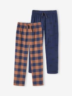 Menino 2-14 anos-Pijamas-Lote de 2 calças de pijama, em flanela, para menino