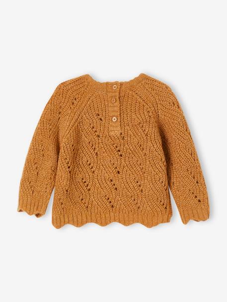 Camisola em malha ajurada, para bebé amarelo mesclado+azul mesclado 