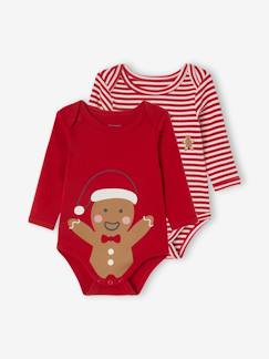 Bebé 0-36 meses-Bodies-Lote de 2 bodies com cavas americanas e mangas compridas, para bebé