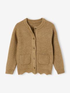 Menina 2-14 anos-Camisolas, casacos de malha, sweats-Casaco com detalhes fantasia em fio brilhante, para menina
