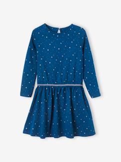 Menina 2-14 anos-Vestido estampado com estrelas irisadas, para menina