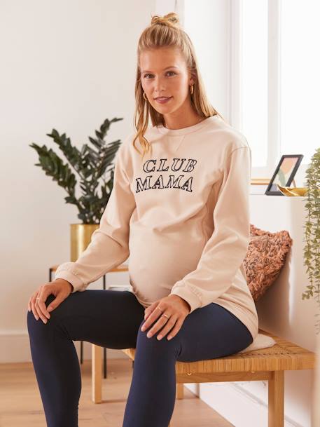 Conjunto homewear de 2 peças, especial gravidez e amamentação BEGE CLARO LISO 