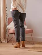 Jeans mom, faixa sem costuras, para grávida AZUL CLARO LISO+AZUL ESCURO DESBOTADO+CINZENTO MEDIO LISO+preto 