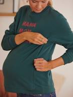 Sweat em moletão com mensagem, especial gravidez e amamentação AZUL ESCURO LISO+VERDE ESCURO LISO COM MOTIVO 