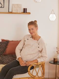 Roupa grávida-Amamentação-Camisola com torcidos nas mangas, especial gravidez e amamentação