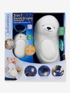 Brinquedos-Primeira idade-Luz de presença Leão-marinho bebé, Noite Suave, 3 em 1 - INFANTINO