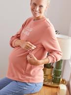 Sweat em moletão com mensagem, especial gravidez e amamentação CASTANHO ESCURO LISO COM MOTIV+CINZENTO MEDIO LISO COM MOTIVO 