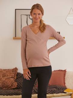 Roupa grávida-Amamentação-Camisola cruzada, decote em V, especial gravidez e amamentação
