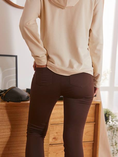 Treggings para grávida CASTANHO ESCURO LISO+Preto 