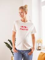 T-shirt com mensagem, especial gravidez e amamentação BRANCO CLARO LISO COM MOTIVO 