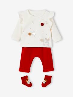 Bebé 0-36 meses-Conjunto de 3 peças, sweat + calças + meias, para bebé