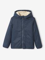 Parka 3 em 1, com blusão amovível, para menino AZUL ESCURO LISO COM MOTIVO+AZUL MEDIO LISO COM MOTIVO+CASTANHO ESCURO LISO COM MOTIV+VERDE MEDIO LISO COM MOTIVO 
