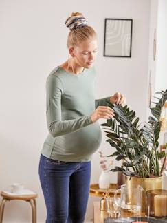 Roupa grávida-Lote de 2 camisolas de mangas compridas, para grávida