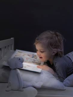 Brinquedos-Jogos educativos- Ler, escrever, contar e ver as horas-Peluche luz de presença e de leitura, Fin o carneiro, da ZAZU