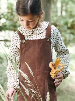 Menina 2-14 anos-Conjuntos-Conjunto camisola e vestido estilo jardineiras em bombazina, para menina