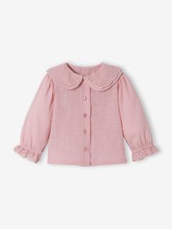 Bebé 0-36 meses-Blusas, camisas-Blusa com gola dupla, em tecido com efeito mesclado, para bebé