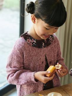 Menina 2-14 anos-Camisolas, casacos de malha, sweats-Casacos malha-Casaco em malha fantasia ajurada, para menina