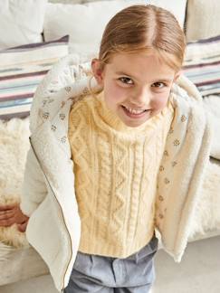 Menina 2-14 anos-Camisolas, casacos de malha, sweats-Camisolas malha-Camisola macia aos torcidos e com folhos, para menina