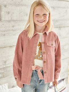 Menina 2-14 anos-Blusas, camisas-Casaco modelo camisa, em bombazina, para menina
