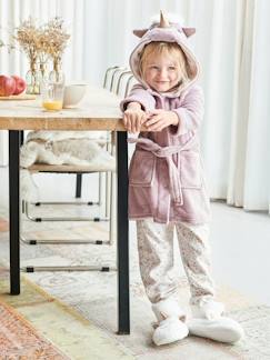 Menina 2-14 anos-Pijamas-Robe unicórnio em malha pelinho, para menina