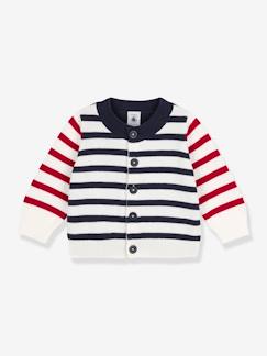 Bebé 0-36 meses-Camisolas, casacos de malha, sweats-Casaco de bebé, em tricot de algodão, da Petit Bateau
