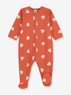 Bebé 0-36 meses-Pijamas, babygrows-Pijama corações para bebé, em moletão, da Petit Bateau