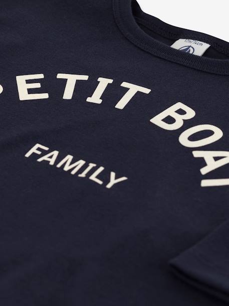 Camisola de mangas compridas, para bebé, em algodão bio, da Petit Bateau marinho 