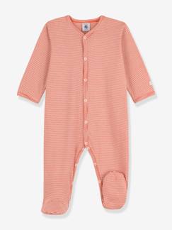 -Pijama para bebé, às riscas finas, em algodão bio, da Petit Bateau