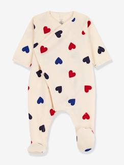 Bebé 0-36 meses-Pijamas, babygrows-Pijama aos corações, em algodão, para bebé, Petit Bateau