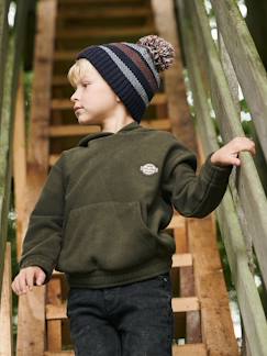 Menino 2-14 anos-Camisolas, casacos de malha, sweats-Sweatshirts-Sweat com capuz em malha polar, para menino