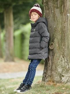 Menino 2-14 anos-Blusão comprido com capuz, forro em malha polar, para menino
