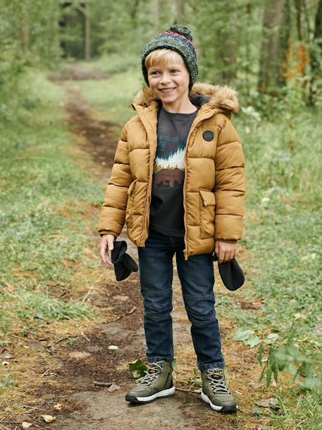 Jeans direitos Morfológicos e indestrutíveis, 'waterless', para menino, medida das ancas Média AZUL ESCURO DESBOTADO+AZUL ESCURO LISO 