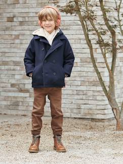 Menino 2-14 anos-Casacos, blusões-Parkas, Sobretudos-Sobretudo com capuz forrado em sherpa, para menino