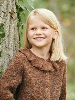 Menina 2-14 anos-Camisolas, casacos de malha, sweats-Casaco com gola em malha macia, para menina
