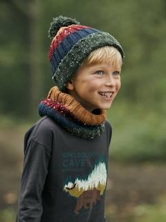 Menino 2-14 anos-Acessórios-Gorro em malha com barras coloridas, para menino
